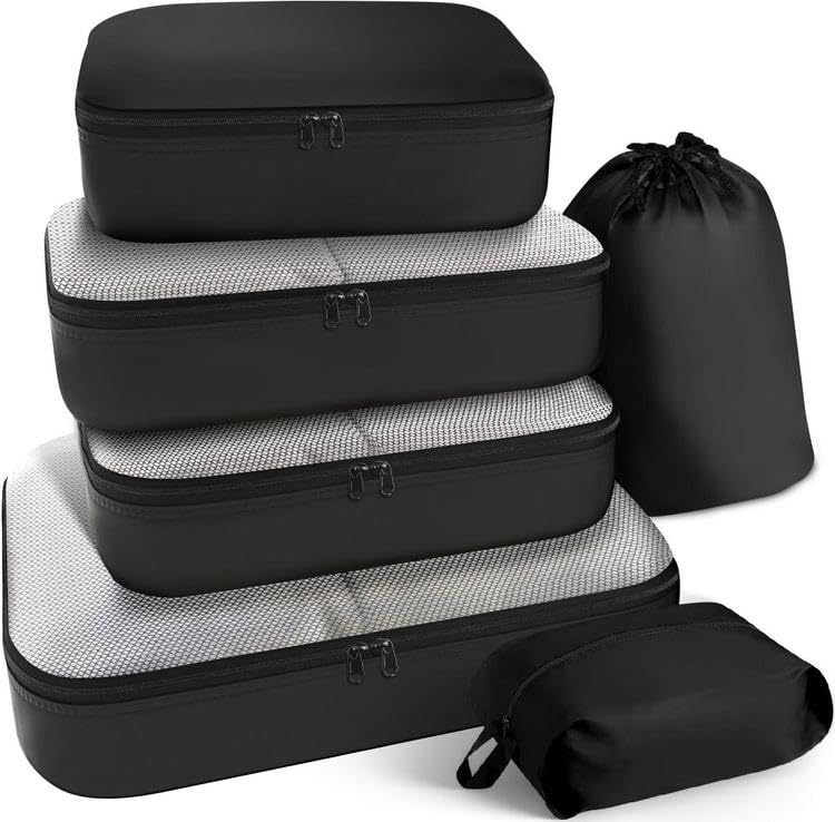 Image of Cabintrolley Bag Polycarbonate 20inch 55cms with 16inch Laptop and USB Port Compartment Small Size Suitcase for Flight Travel Suitable for Men, Women,Boys and Girls (Black with Packing Cube)