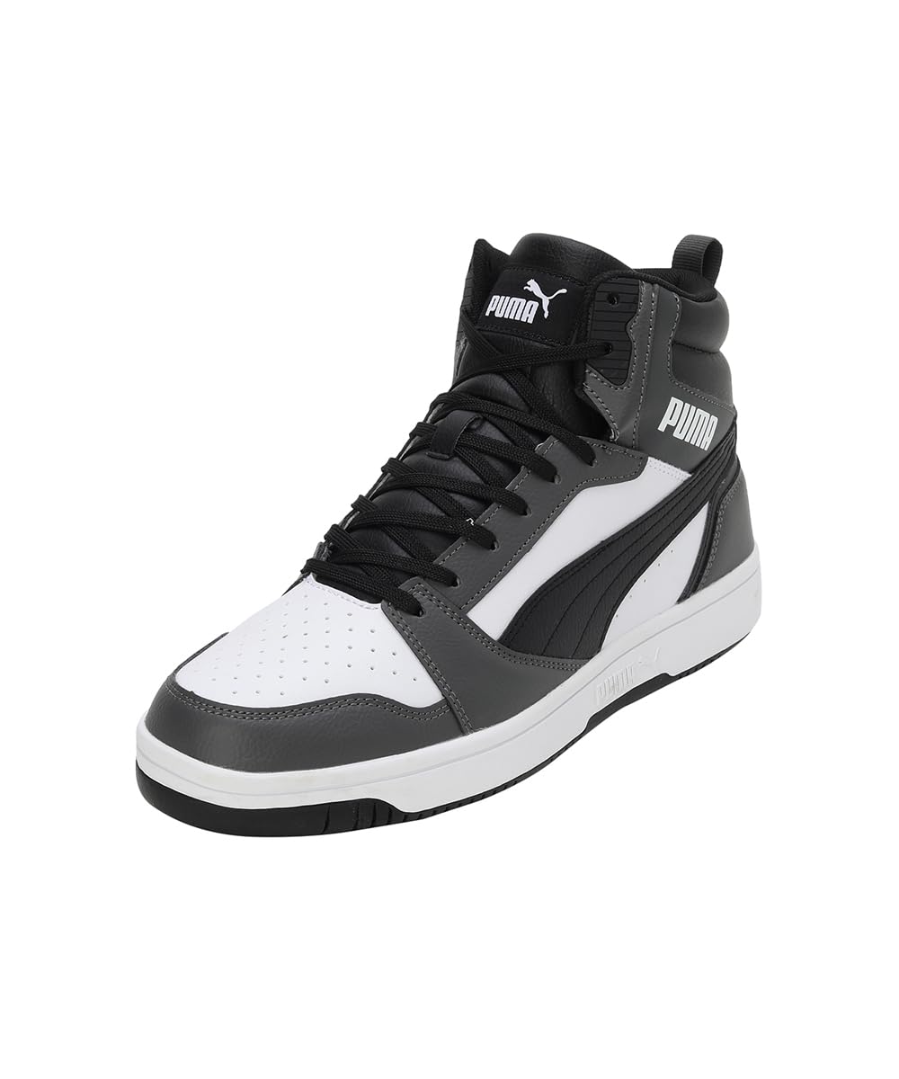 PUMA Unisex Rebound V6 Sneaker, Puma White Puma Black Shadow Gray, 10 UK