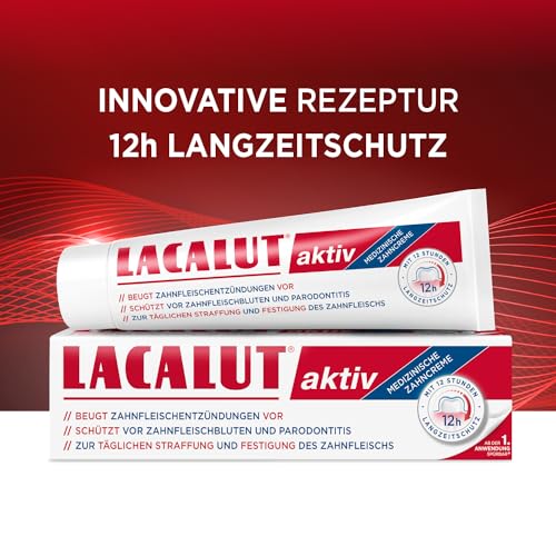 LACALUT AKTIV ZAHNCREME, 100ml Zahnpasta, sofort spürbare Straffung und Festigung des Zahnfleischs, effektive Zahnpflege & Zahnfleischpflege,1 x 100ml (Packung mit 5) – Bild 4