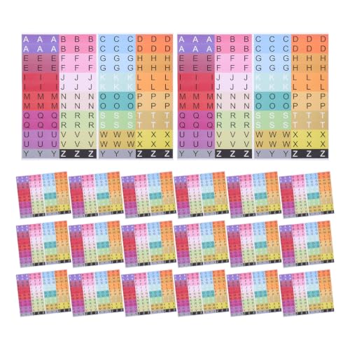 Autocollants alphabet colorés en lot de 20 feuilles de lettres A-Z assorties