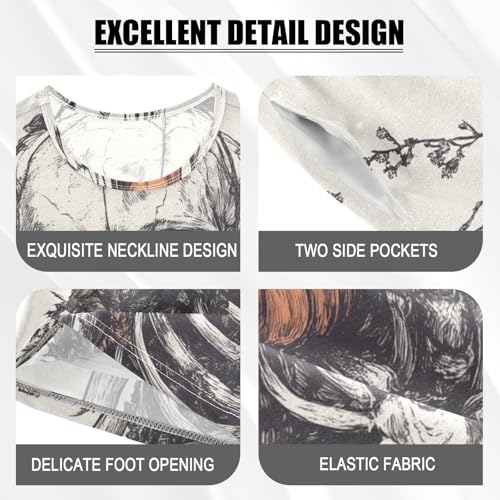 ALAZA Halloween Pumpkins Skeleton Pajama Set Short Sleeve Sleepwear Soft Lounge Nightwear4