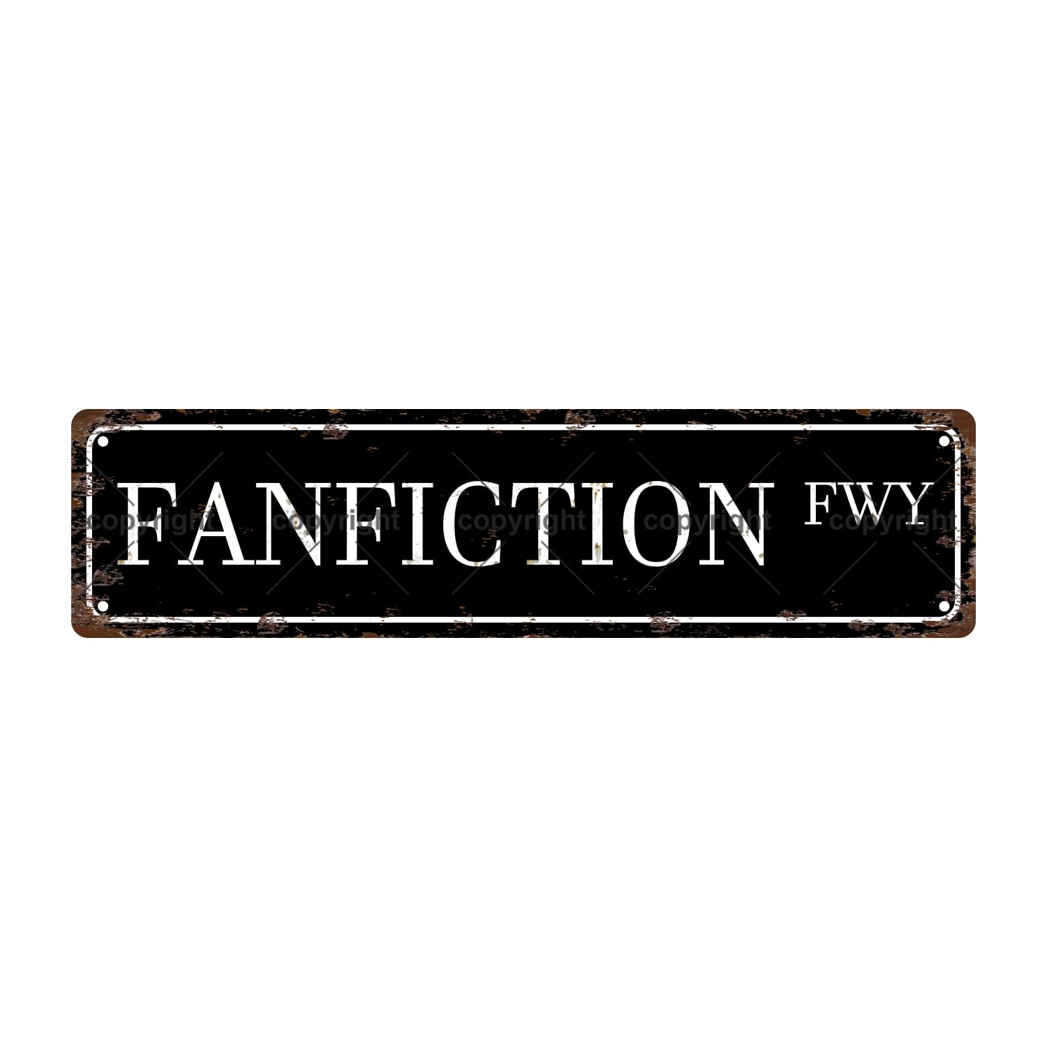 Fanfiction FWY Bookshelf Metal Tin Street Sign Bar Cafe Garage Cave Home Room Wall Bathroom Farmhouse Garden Porch Patio Decor,4x16 Inch