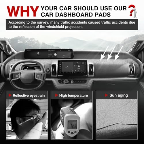 Image of Autorder Dashboard Cover Mat for Ford Expedition 2025 2026 Accessories Dash Cover Upgrade Flannel Dash Mat Sunshade Glare UV Rays Protector(Only fit for 13.2-inch Touchscreen)