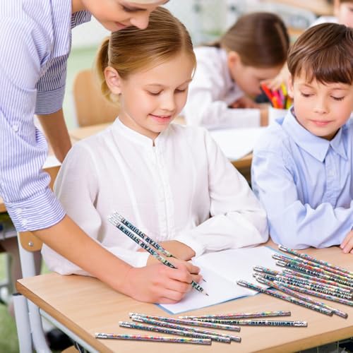 Tenceur 100 lápices de grafito motivacionales con borrador miniatura 6