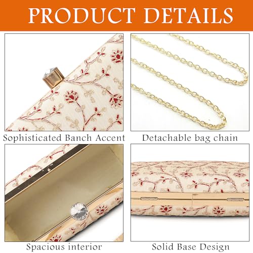 Image of LONGING TO BUY Hand Crafted Designer Box Clutch - Zari Embroidery For Women