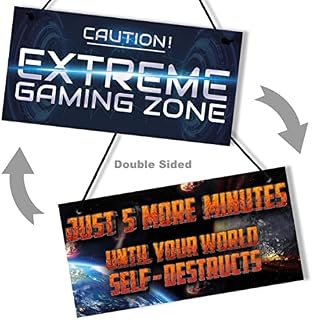 Funny Gamer Gift Gaming Sign for Boys Bedroom Man Cave Son Birthday Xmas Gift Xbox Fan Double-Sided Plaque Great Stocking Fillers. Designed and Printed in UK by Absolutely Yours.