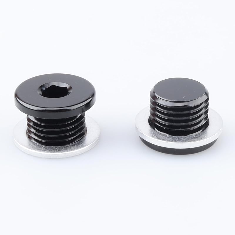 Tampão de porta sextavada baixa AC PERFORMANCE M14 x 1.5 em alumínio preto – 2 unidades
