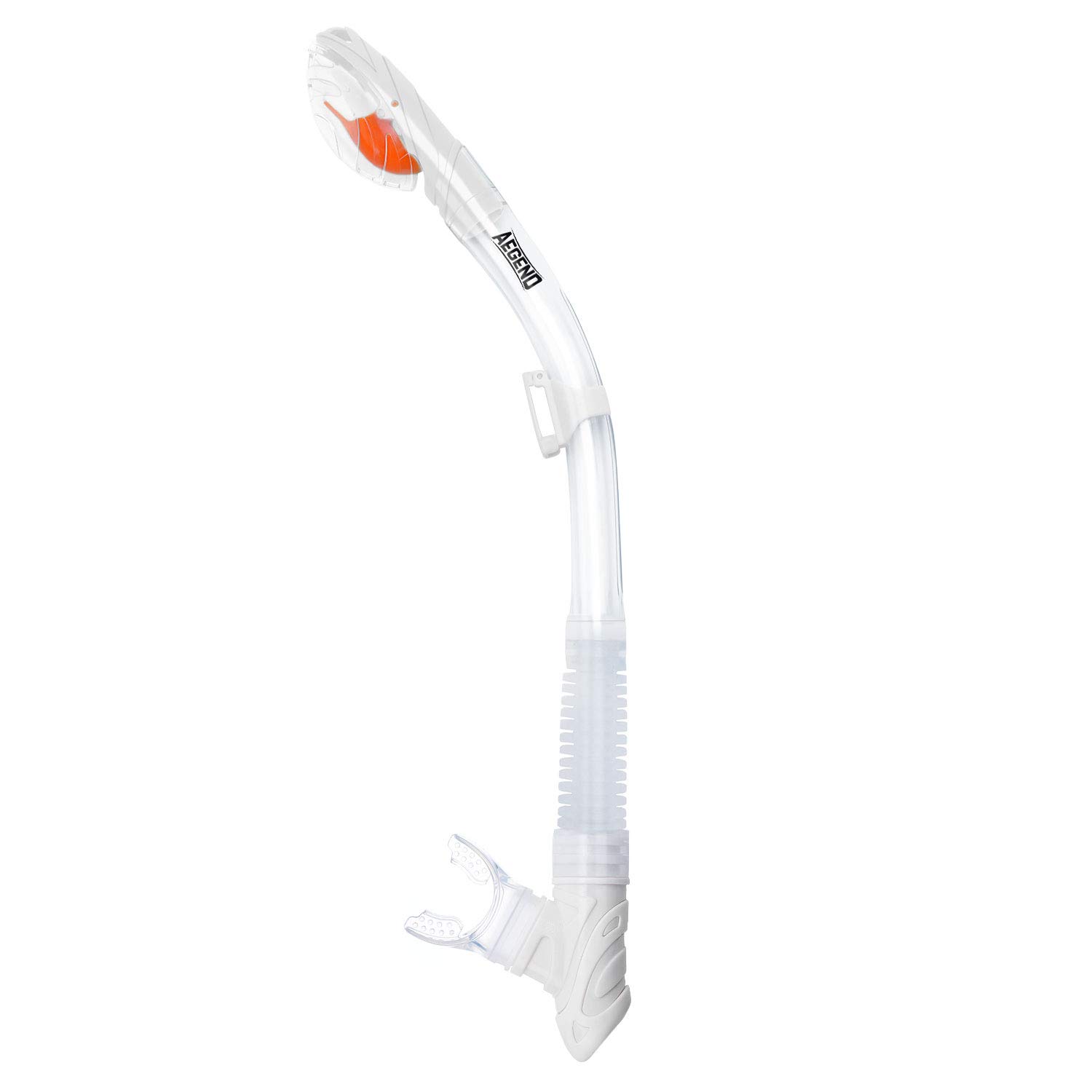 Aegend Dry Snorkel, Dive Mask Easy-Breath Free Diving Snorkel for Snorkeling Scuba Diving Freediving Swimming, with Top Dry Valve and Food-Grade Silicone MouthpieceGlobal Recycled StandardGlobal Recycled StandardGlobal Recycled Standard