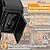 APOTO Porch Lights with GFCI Outlet, Black Dusk to Dawn Motion Sensor Outdoor Lights, 3-Mode Wall Exterior Lighting Fixture, Waterproof Outside Lights Sconce for House Front Door Patio Garage