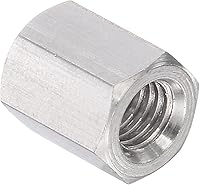 Vista 5 de uxcell Tuerca de acoplamiento hexagonal métrica de acero inoxidable 304 M5 x 0.8 de paso de 0.394 in de longitud, paquete de 5