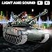 Supdex 1:18 RC Tank That Shoot BBS, 2.4G RUS T-90 Alloy Metal Remote Control Tank Model Toys, Army Toy with Smoke, Lights, Sound and Recoil,Military RC Vehicle for Adults and Kids 6+ Year Old
