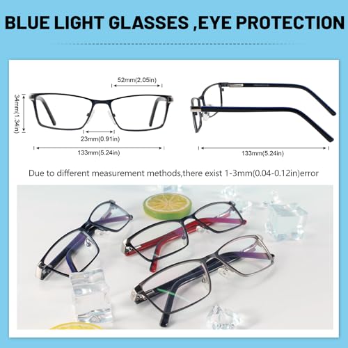 Image of OCCI CHIARI Blue Light Glasses for Men Women Non Prescription Glasses Metal Eyewear Full Rim Optical Frame