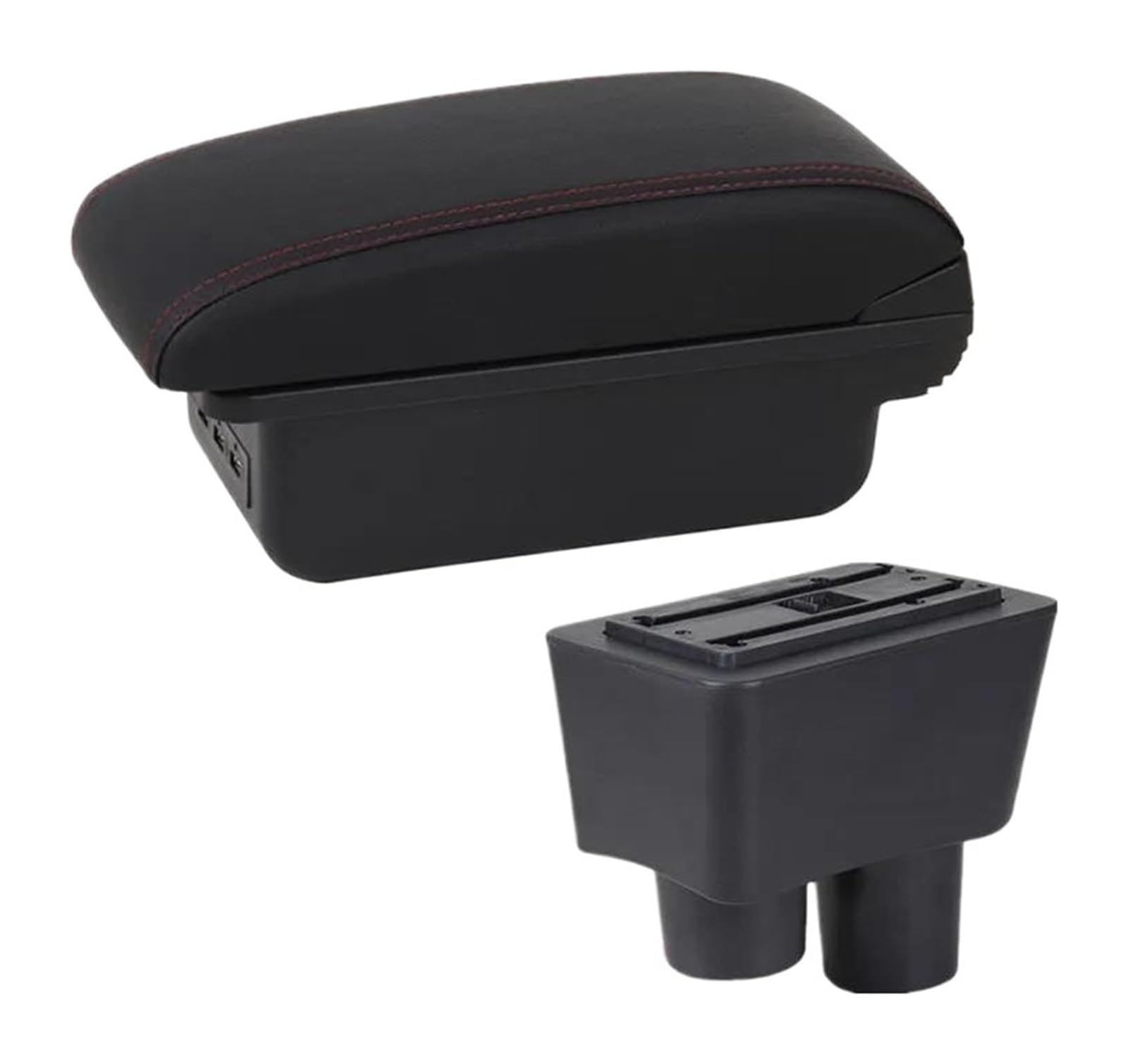 Hckclmbmzw B1 Red Line 3Usb For Nissan For Almera For Versa Car Armrest Box Central Storage Retrofit Interior Accessories Car Armrest Center Console(B1 Red Line 3Usb)