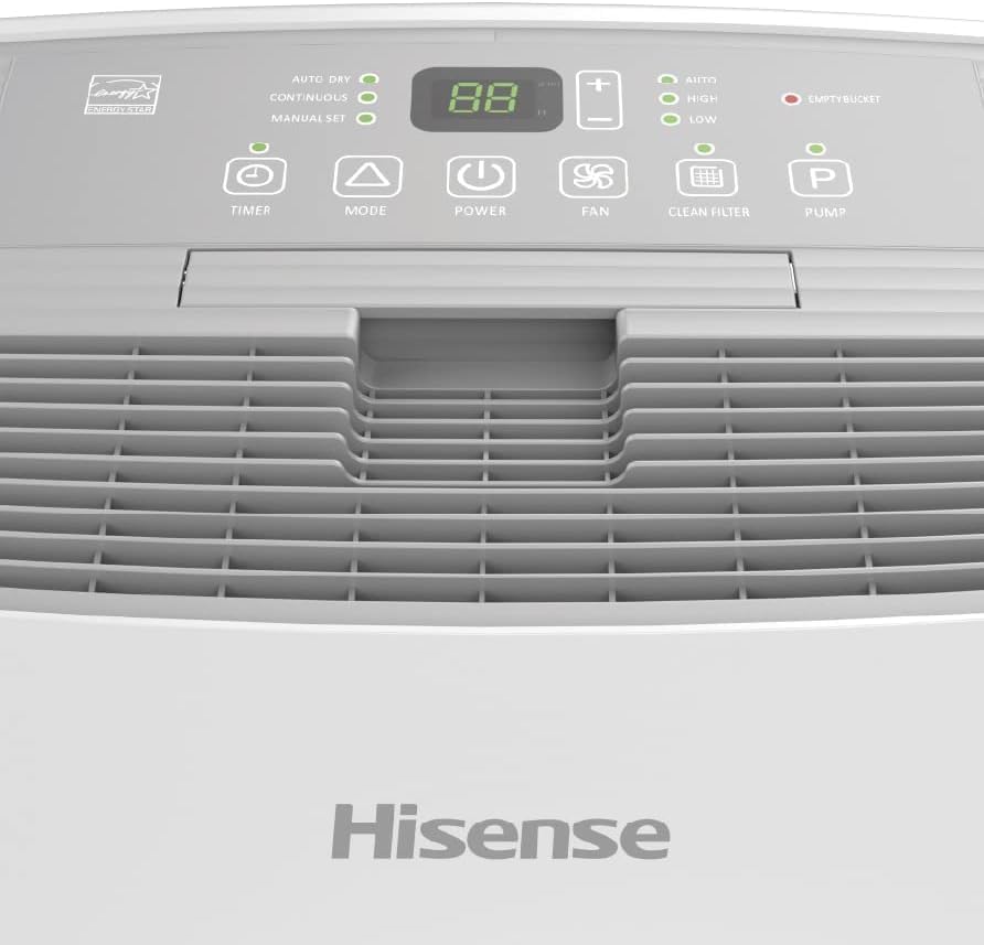 Miniatura 2 de Hisense Energy Star - Deshumidificador de 3 velocidades con bomba incorporada (renovado)