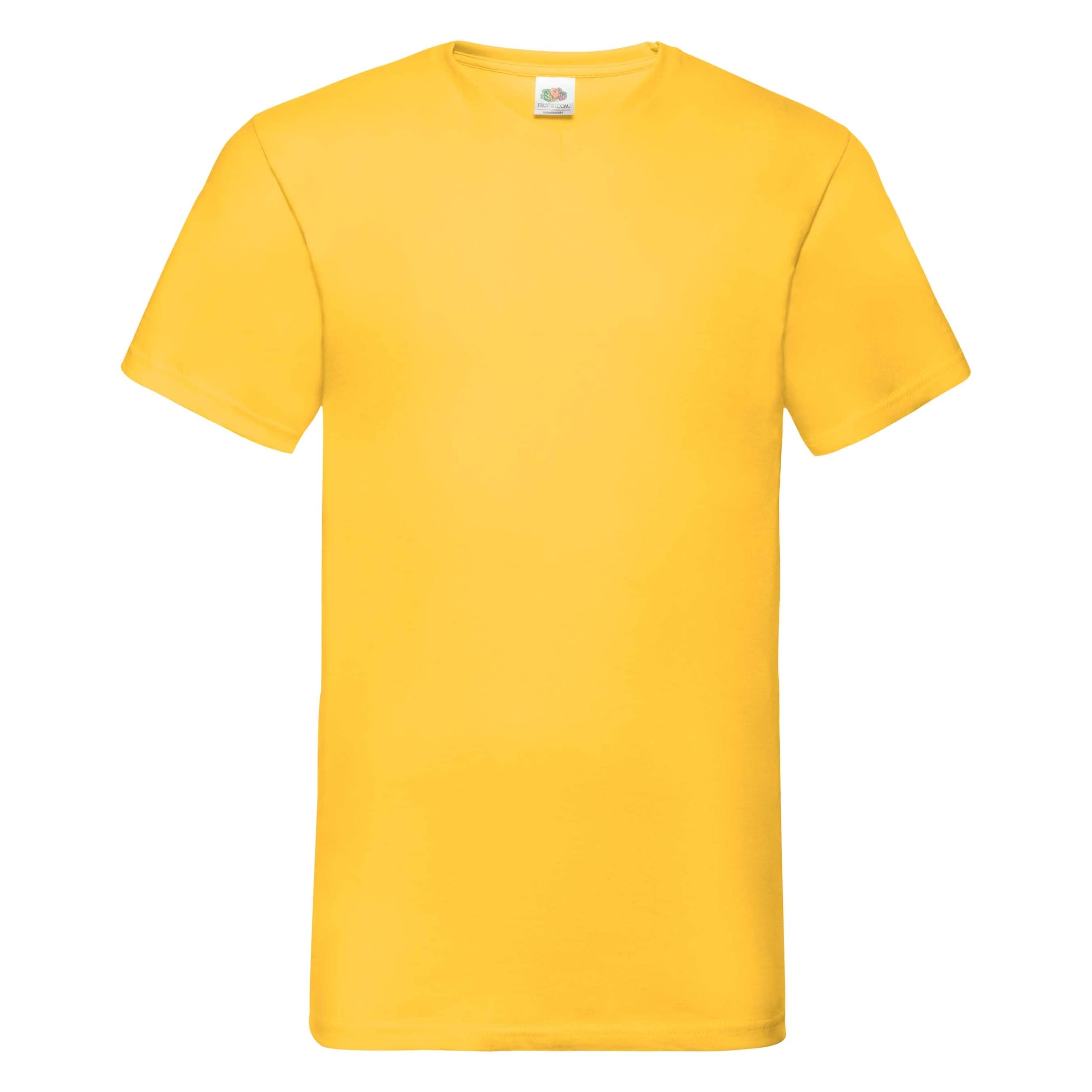 Fruit of the Loom Men's V-Neck Valueweight T-Shirt, Sunflower, Medium