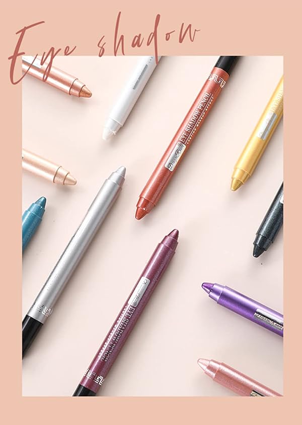 Mysense 6 PCS Eyeshadow Pencil,Eye Brightener Stick,Highlighting Eyeshadow Stick,Soft & Smooth Shimmer Colorful Pencil With Sharpener,Easy to Color Eye Makeup,Set 1 by Mysense - Image 8