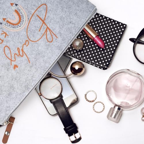 2 Stück Geschenke Für Werdende Mutter, Kosmetiktasche aus Filz, Baby Geburt Geschenk, Tasche Schwangerschaft Geschenk mit Reißverschluss, Beutel Geschenke zur Babyparty Mom Baby Kram (Regenbogen)