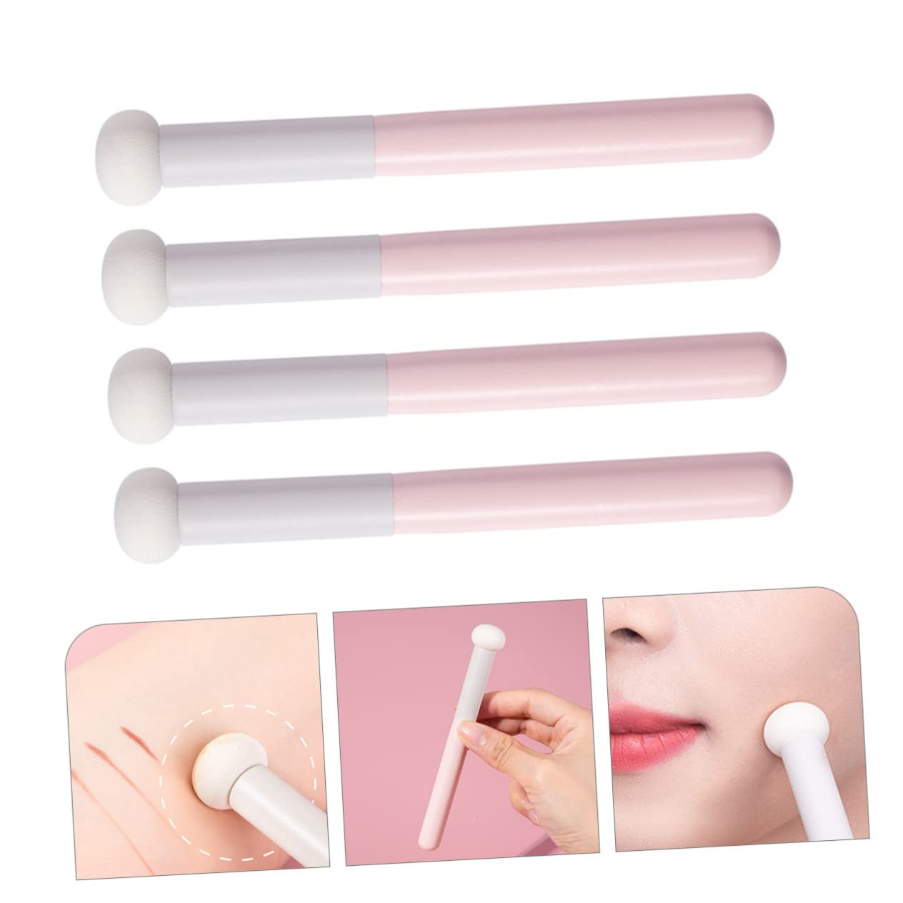 FOMIYES 4 Set Di Spugna Per Il Trucco Con Manico Per Fondotinta Crema Per Gli Occhi 4 Pezzi*4