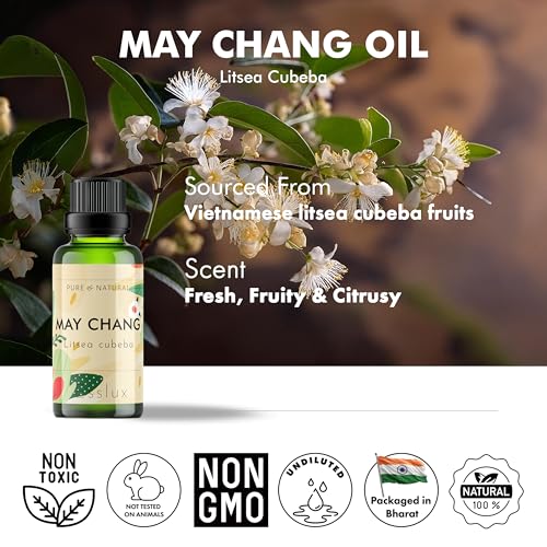 Image of Esslux May Chang Essential Oil | 100% Pure Litsea Cubeba Oil for Calm & Oil-Free Skin | Therapeutic Grade for Aromatherapy, Oily Skin & Clearing Congestion | Ideal for Diffusing or Topical Use, 10 ML