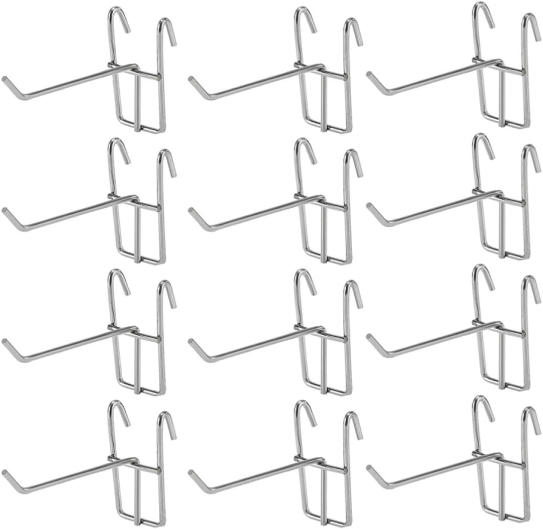 Heavy Duty Iron Grid Display Hooks Shelving Hooks 25pcs 3.3mm Thick Wire for Supermarket and Retail Store Grid Panels and Pegboards