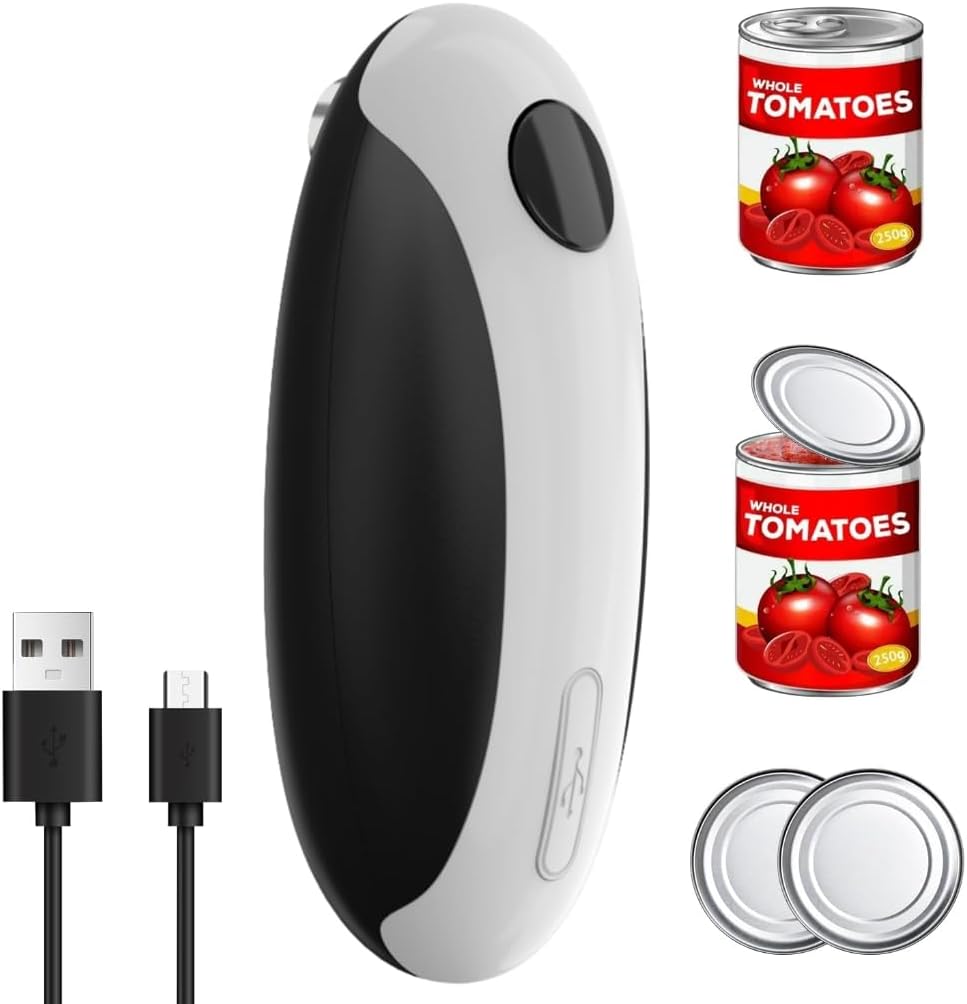 smooth Side Bottle Opener Rechargeable Automatic Electric Can Opener Handheld Tin Jar Opener Kitchen Tool Enduring