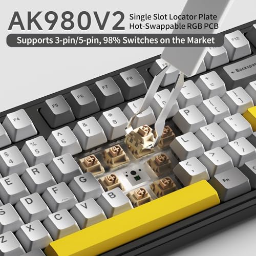 Teclado Gaming AK980 Conectividad USB QWERTY miniatura 3