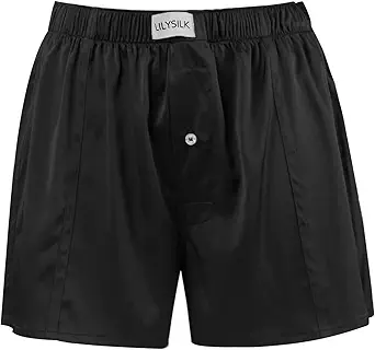 LilySilk Silk Boxers Mens Breathable Real Mulberry Underwear 6A Grade Royal Shorts Combo Pack, Silk Sleep Lounge Bottoms