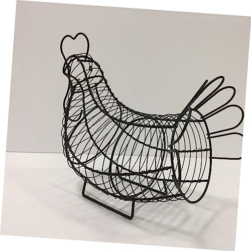 Cesta de gallina de hierro con diseño práctico para almacenar alimentos 8