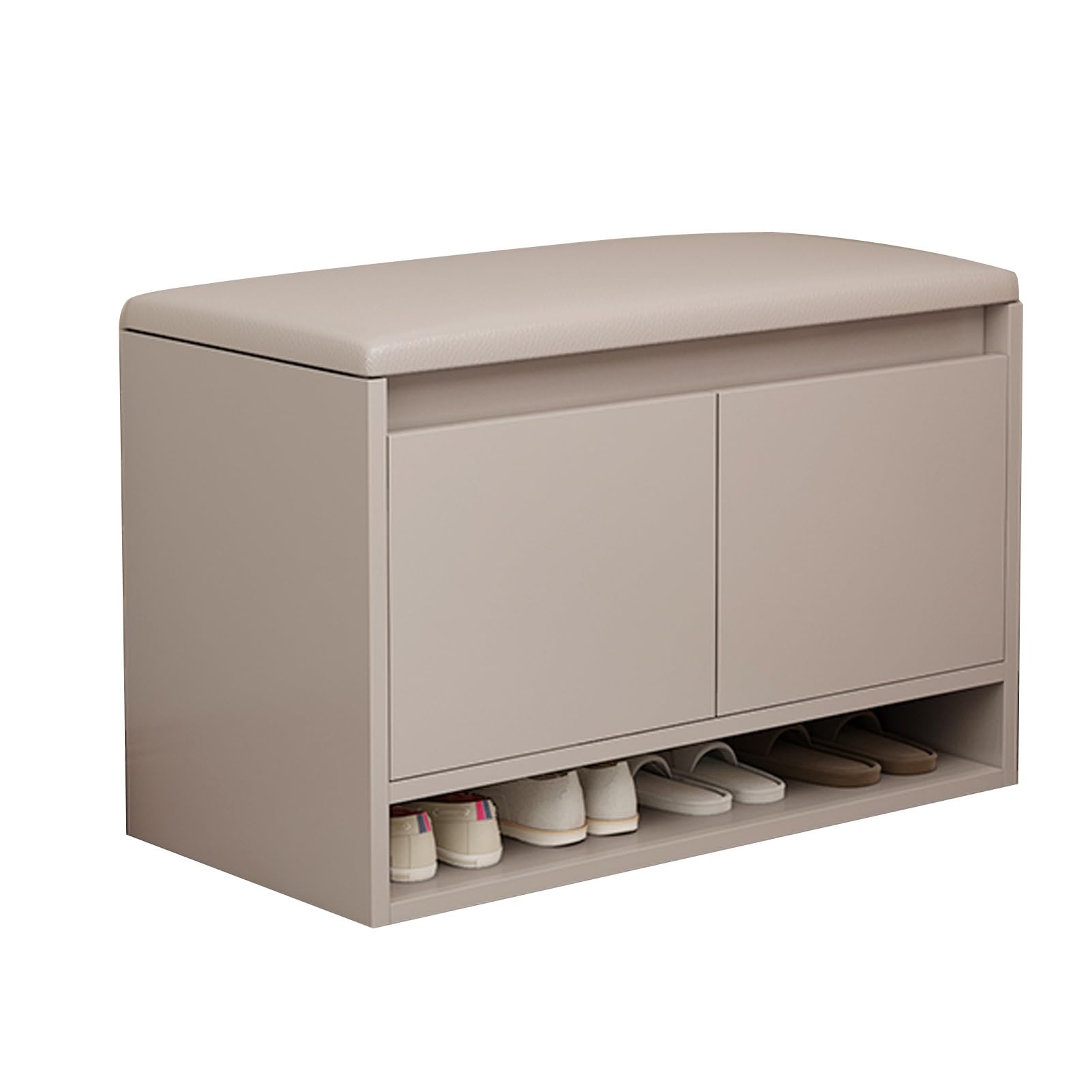 LWJSOCP Adjustable Shoe Rack Bench with Cushioned SeatWooden Entryway Storage Cabinet for Hallway Shoe Organizer & Footwear Storage Solution