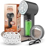 PORTENTUM Rasoir Anti Bouloche Électrique – Écran LED, 3 Vitesses 9.000 RPM, Lame 6 Couche...