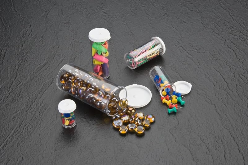 Image of Caplugs CVV-400 CVV Series, Plastic Vial, Clear PP with White Cap, Vial Size 40 Drams, 5.00 Fl. Oz. Reusable Container, Sample Storage, Packaging, Display, Laboratory, Pack of 4 (ZCVV400ASMQ2)