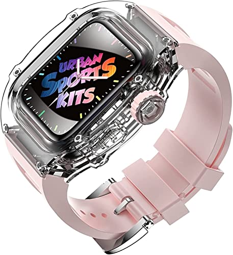 Bracelet Apple Watch 45mm transparent boîtier antichoc montre sport 44mm