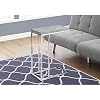 Offex Contemporary Rectangular Accent End Table with Chrome Metal Base - Grey