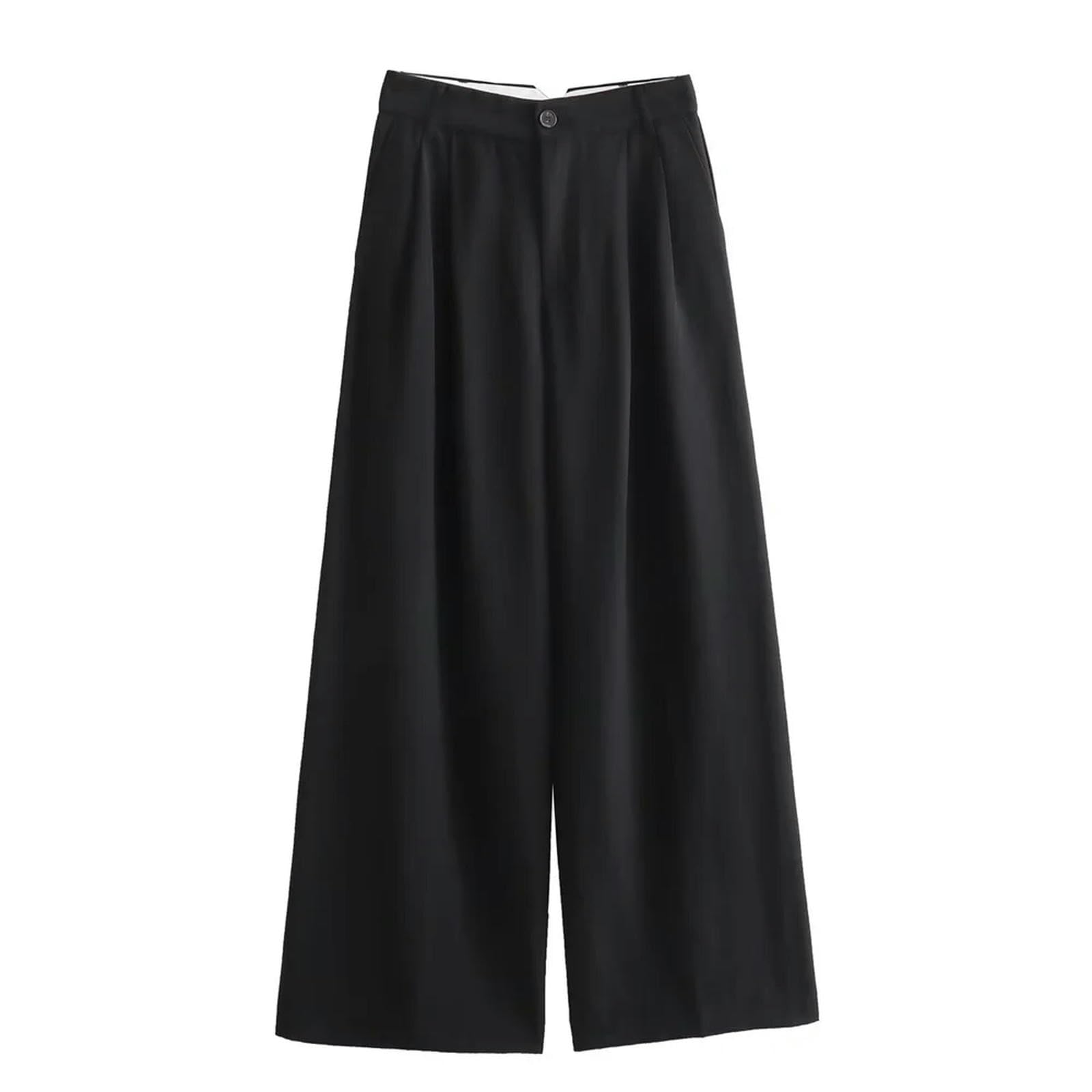 Débardeur court femme noir pantalon taille haute jambes larges S