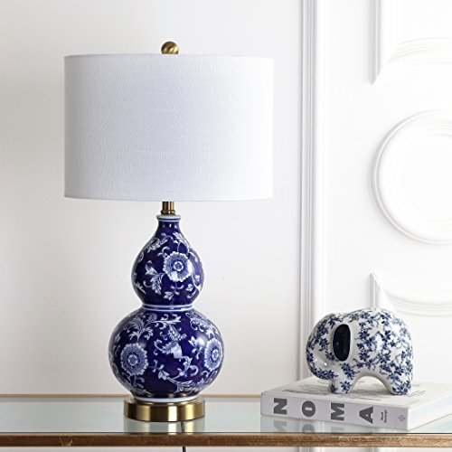 Jonathan Y Jyl3003A Lee 27" Ceramic Chinoiserie Led Table Lamp Traditional Bedside Desk Nightstand Lamp For Bedroom Living Room Office College Bookcase Led Bulb Included, Blue/White #TOP2