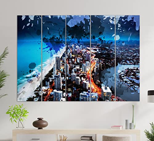 Gold Coast Canvas Print, Gold Coast Skyline, Gold Coast Painting, Gold Coast Wall Art, Australia #TOP25