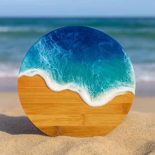 Set de 12 tablas de cortar redondas de bambú de 9 pulgadas miniatura 3