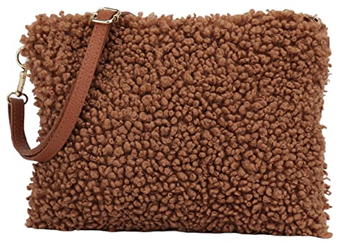 SH Leder ® Teddy Ariane G388 - Bolso bandolera de piel auténtica, 22 x 15 cm, coñac, Small Cover