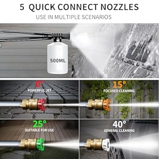 2026new Pressure Washer 5000PSI with Adj-8-Level Touch Screen, 34" Tall Power Washer, 4 Quick Connect Nozzles, Inlet Hose&Filter&500mlFoam Cannon for Cars/Fences/Driveways,Yellow