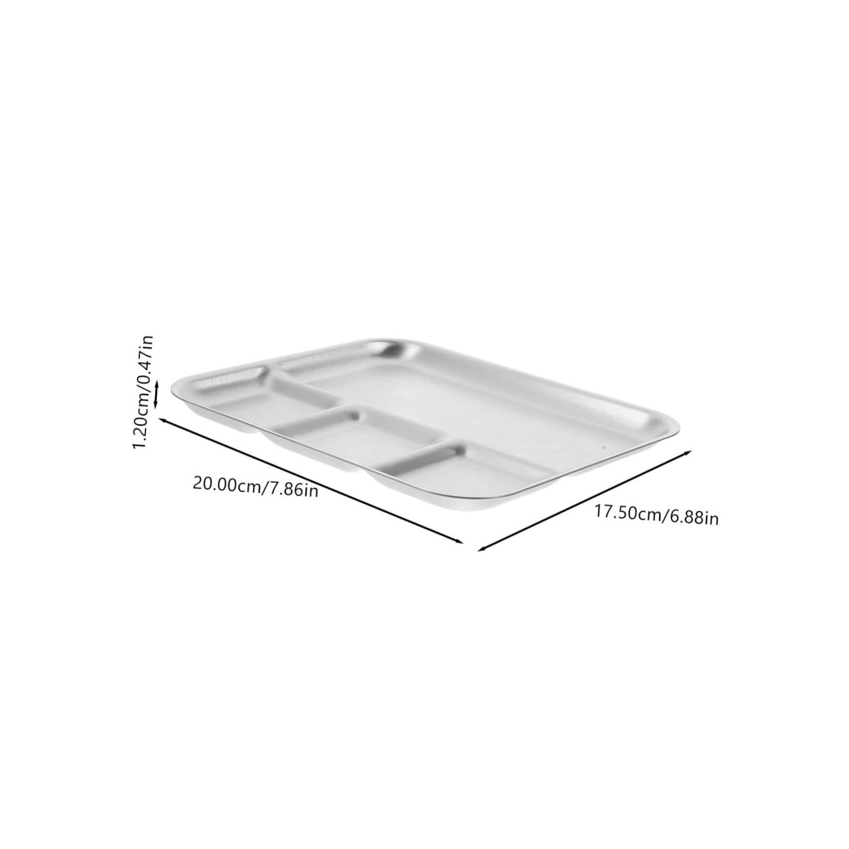 Cabilock Stainless Steel Compartment Tray Divided Dining Plate for Home Tableware