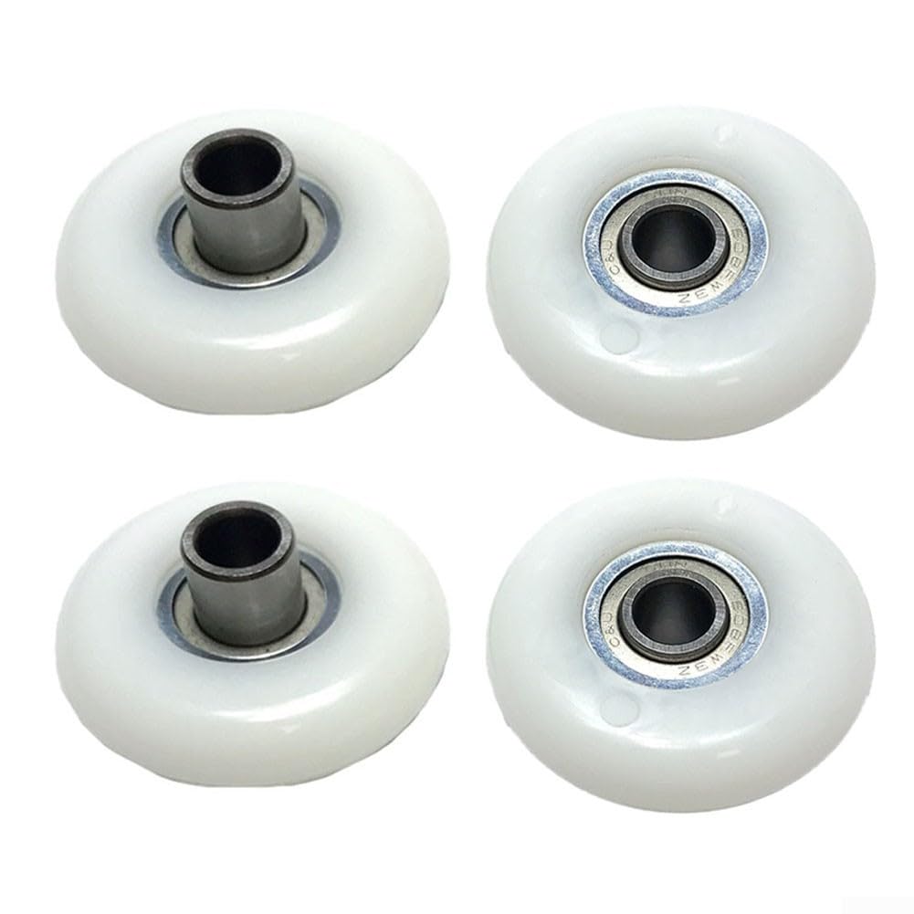 4Pcs Rowing Machine Seat Wheels with Bearings, 43mm Plastic Fitness Equipment Pulley Replacement for Rowing Machines and Exercise Bike Rollers