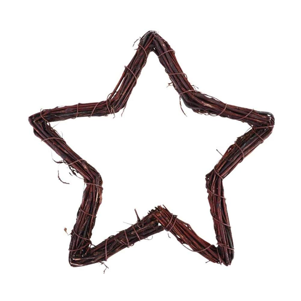 Inzopo Star Wreath Fall Front Door Wreath, Vine Branch Wreath, Decorative Wooden Twig for Craft, Decor, Door, House, Holiday