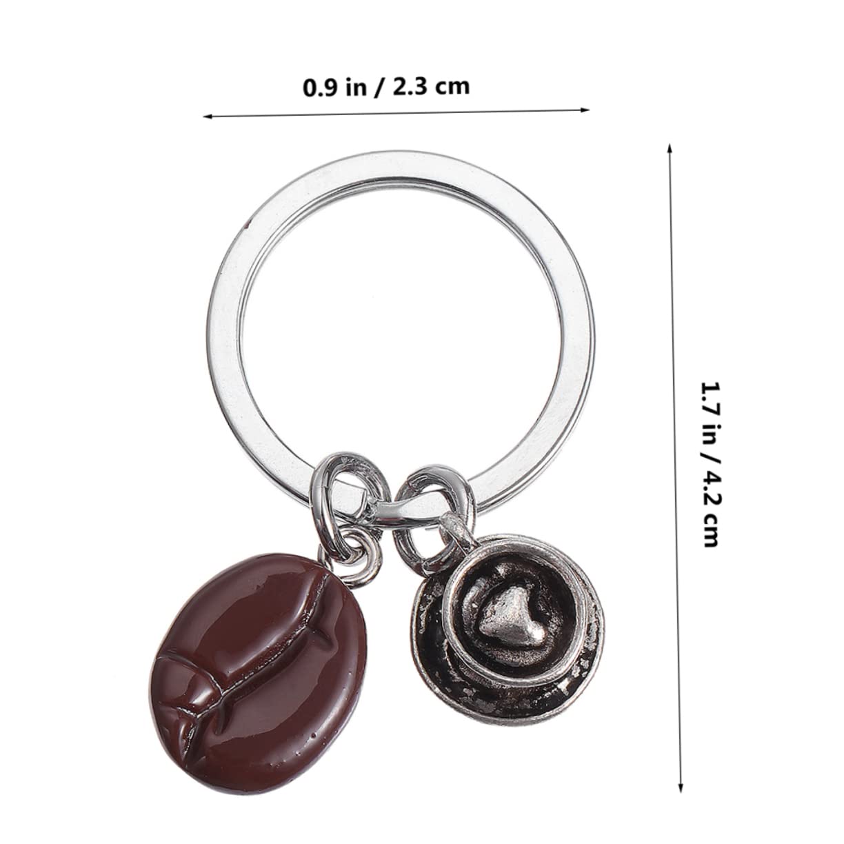 VICASKY 4Pcs Cute Coffee Bean Keychains Bag Pendants for Adults Lightweight Backpack Charms Unique Coffee Themed Keyrings for Boys