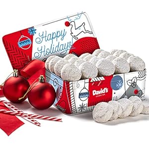 David’s Cookies Winter Wonderland Butter Pecan Meltaway Cookies Tin – Delicious Butter Cookies with Crunchy Pecans – Soft & Melt In Your Mouth Flavorful Cookies, Gourmet Holiday Food Gift Basket 16oz