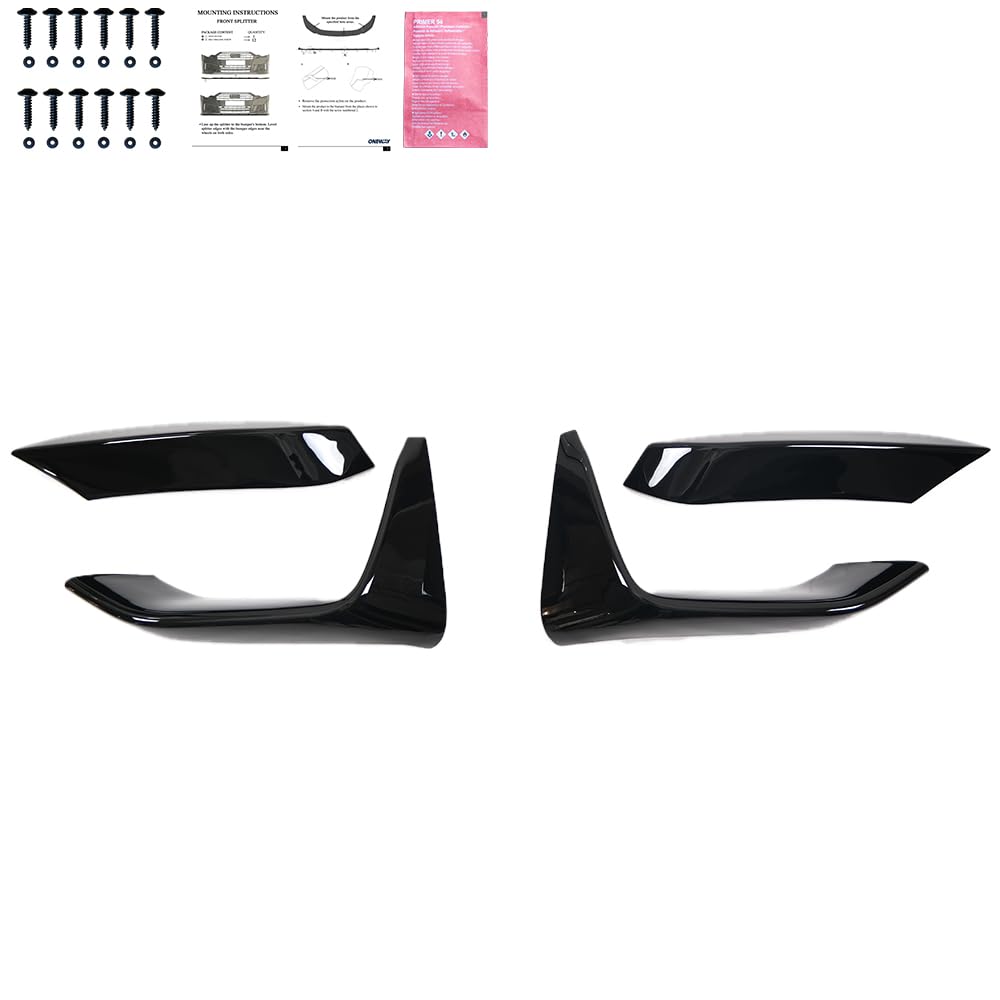 Frontflaps kompatibel mit BMW M4 F82 / M3 F80 2014-2021 Schwarz Glänzend