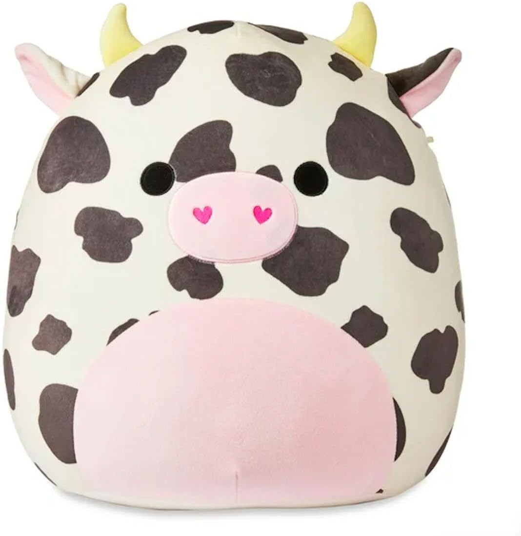 Squishmallows 16" Valentines Colin The Cow, X-Large, White
