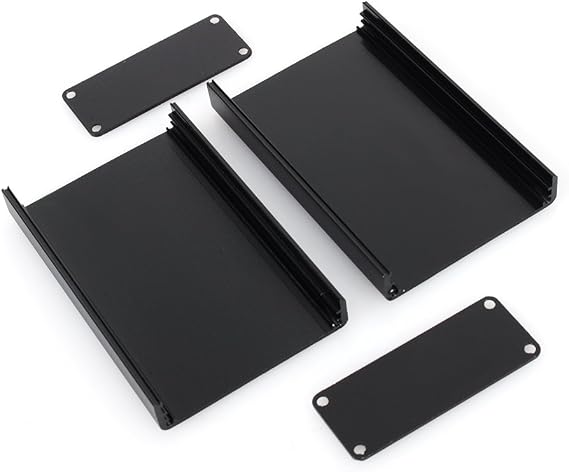 80x50x20 mm Aluminum Alloy Junction Box with Screws, Sand Blasting Oxidation Black PCB Instrument Box, Electronic Project Enclosure, for DIY