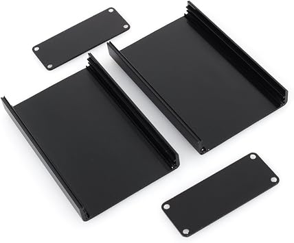80x50x20 mm Aluminum Alloy Junction Box with Screws, Sand Blasting Oxidation Black PCB Instrument Box, Electronic Project Enclosure, for DIY