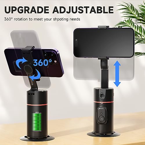 Image of Auto Face Tracking Tripod - 360 Rotation Auto Tracking Phone Holder, No App, Phone Camera Mount with Remote and Gesture Control, Rechargeable Smart Shooting Holder for Video Recording