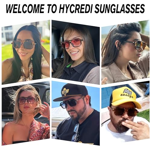 Hycredi Vintage 70s Flat Aviator Sunglasses Women Men Trendy Square Shades Retro Stylish UV400 Sun Glasses2